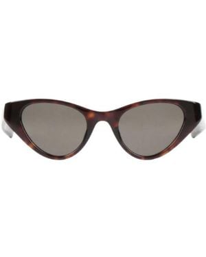 Saint Laurent Leopardprint Cateye Sunglasses - Metallic