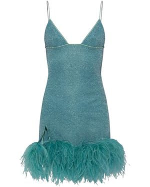 Oséree Feather Dress - Blue