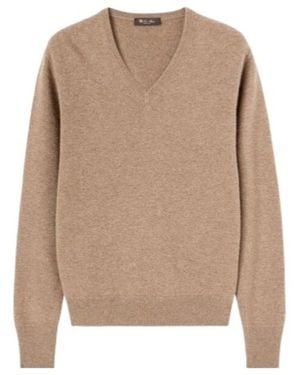 Loro Piana V-Neck Cashmere Long-Sleeved Jumper - Brown