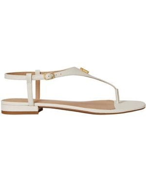Ralph Lauren Solid Color Flat Sandals - White