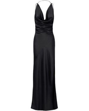 ANDAMANE Vera Cowl-Neck Ruched-Waist Maxi Dress - Black