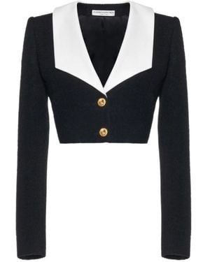 Alessandra Rich Ruffle-Collar Jacket - Black