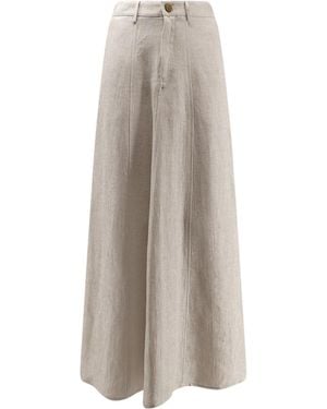Alysi Patch-Pocket Wide Skirt - Gray
