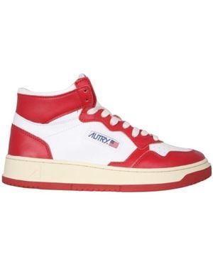 Autry Medalist High-Top Trainers - Red