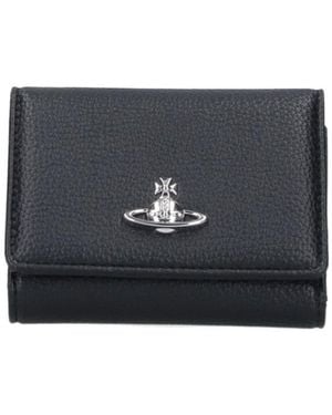 Vivienne Westwood Logo Engraved Wallets - Black