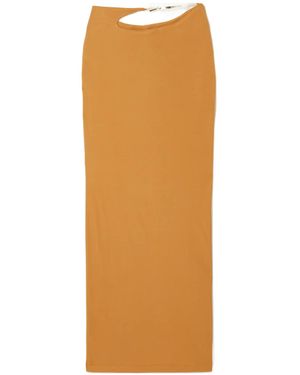 Christopher Esber Sculpted-Strap Column Maxi Skirt - Orange