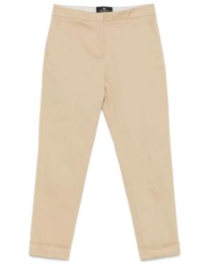 Etro Cropped Mid-Rise Trousers - Natural
