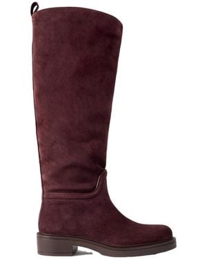 Stuart Weitzman Celia Suede Knee Boots - Red