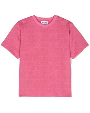 Moschino Logo-Intarsia T-Shirt - Pink