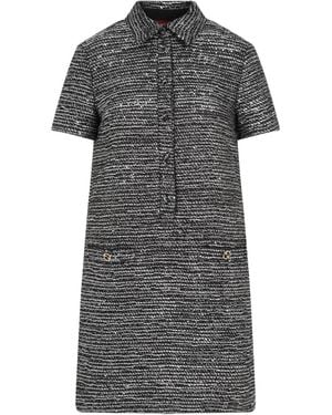 Gucci Tweed Collared Shirt Dress - Grey
