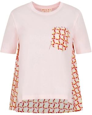 Marni Printed Pocket Back T-Shirt - Pink