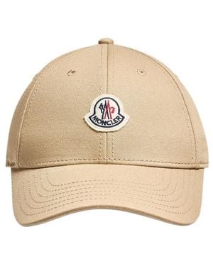 Moncler Gabardine Logo Patch Baseball Cap - Natural
