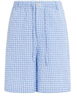 Marni Checked Drawstring Shorts - Blue
