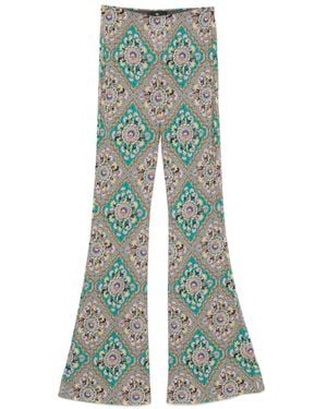 Etro Floral Printed Flared Trousers - Green