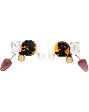 Dries Van Noten Asymmetric Cluster Earrings - Multicolour