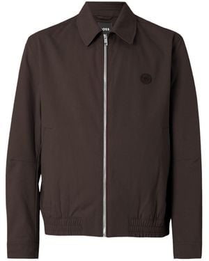 BOSS Logo Zip-Up Jacket - Brown