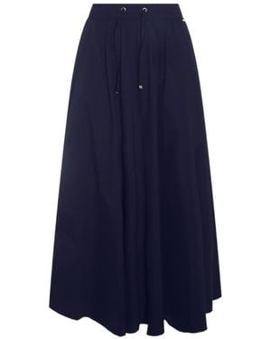 Herno Drawstring A-Line Midi Skirt - Blue