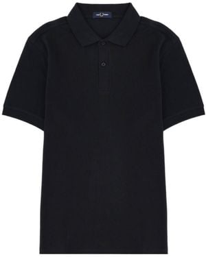 Fred Perry Logo Cotton Polo Shirt - Black