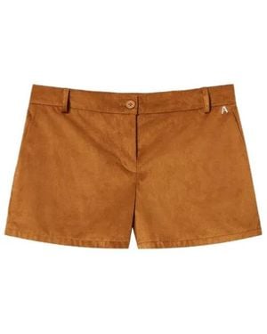 Twinset Faux-Suede Mini Shorts - Brown