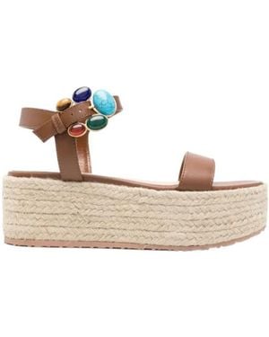 Gianvito Rossi Mineral-Inlaid Mid-Heeled Sandals - Multicolor