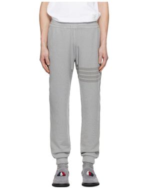 Thom Browne Solid Loopback Overdyed-Bar Joggers - Grey