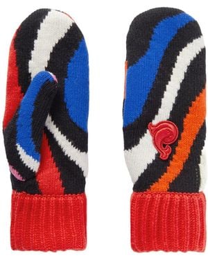 PUCCI Wool-Jacquard Mittens - Blue