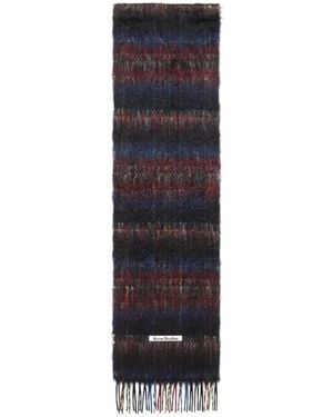 Acne Studios Fringed Mohair Scarf - Blue