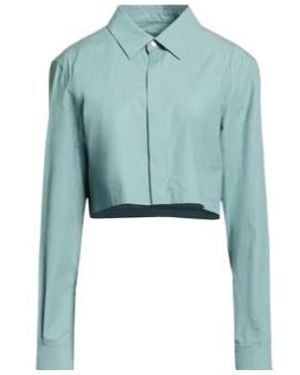 Rick Owens Solid-Color Cropped Shirt - Blue