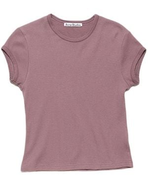 Acne Studios Short Sleeved Ribbed Crewneckt-Shirt - Purple
