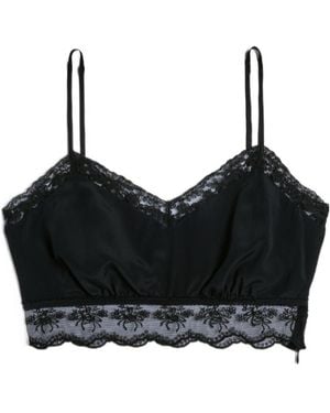 Simone Rocha Lace-Trim Negligee Bralette - Black