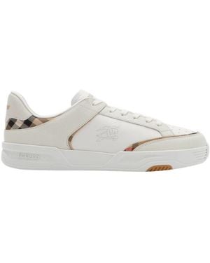 Burberry Leather And Nylon Harrow Sneakers - White