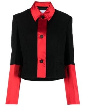 Ferragamo Colour-Block Cropped Jacket - Red