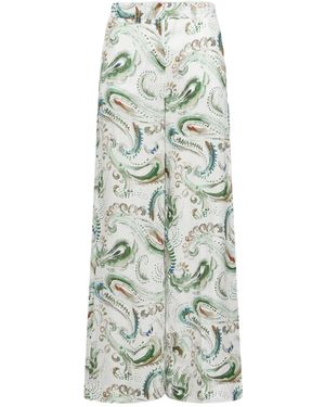 Marella Linen Palazzo Pants - White