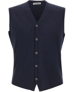 Kangra Cashmere Kangra Buttoned Knit Vest - Blue