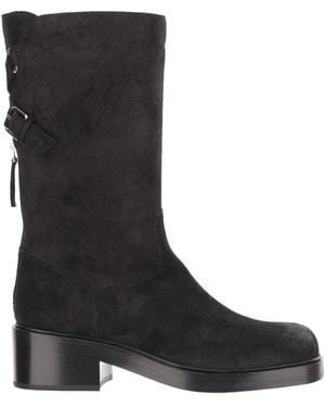 Sartore Buckled Suede Ankle Boots - Black