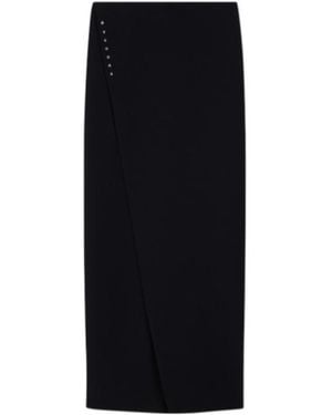 Emporio Armani Stud-Embellished Wrap-Maxi Skirt - Black