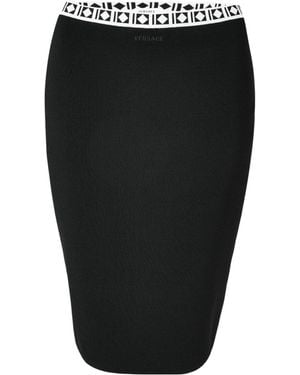 Versace Knit Midi Pencil Skirt - Black