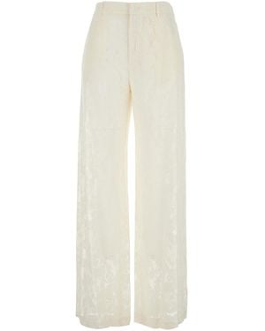 Pt Pantaloni Pt Torino Lorenza Lace Wide-Leg Trousers - White