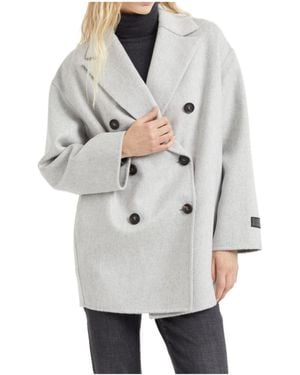 Brunello Cucinelli Cashmere Double-Breasted Coat - Gray