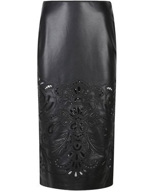 ERMANNO FIRENZE Laser-Cut Skirt - Gray