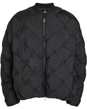 Represent Diamond-Quilted Bomber Jacket - Black