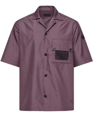 Moncler Logo Short Sleeve Shirt - Purple