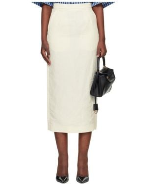 Willy Chavarria Tubo Midi Skirt With A Back Slit - White