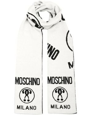 Moschino Logo Detail Scarf - White