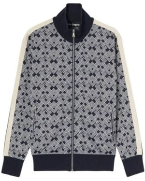 Palm Angels Monogram High Neck Track Jacket - Grey