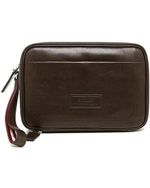 Bally Dark Logo Details Clutch - Brown