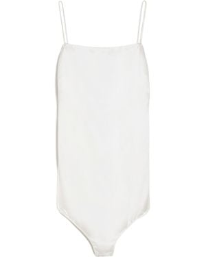 Max Mara Silk Satin Jumpsuit - White