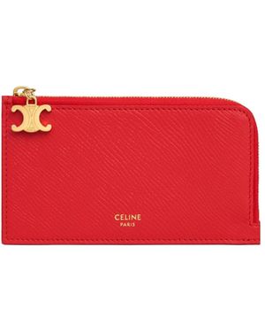 Celine Long Zipped Card Holder - Red