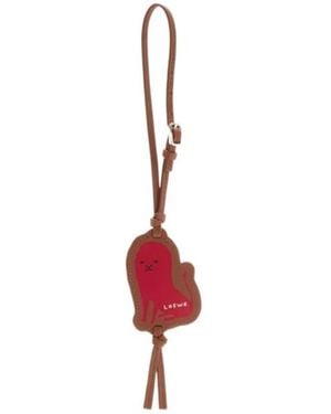 Loewe Lion Tag Charm - Red