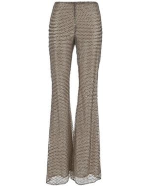 Semicouture Mid-Rise Sequin Flared Pants - Gray